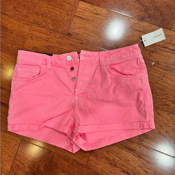 NWT J Brand Gracie High Rise Shorts in Color Guava Sz 27 - Picture 1 of 6